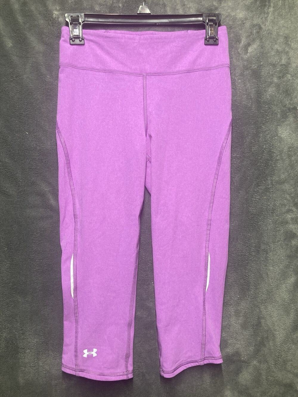 Under Armour Compression Heat Gear Women's Cropped Leggings Fuschia Workout XS